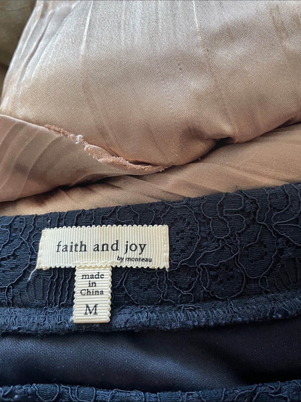 Faith and Joy dark blue Lace Trim skirt - Picture 5 of 6